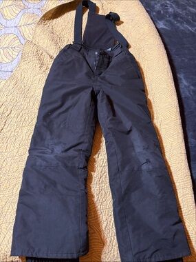 The Children's Place Black Kid’s Snow Bib Joggers with Adjustable Straps